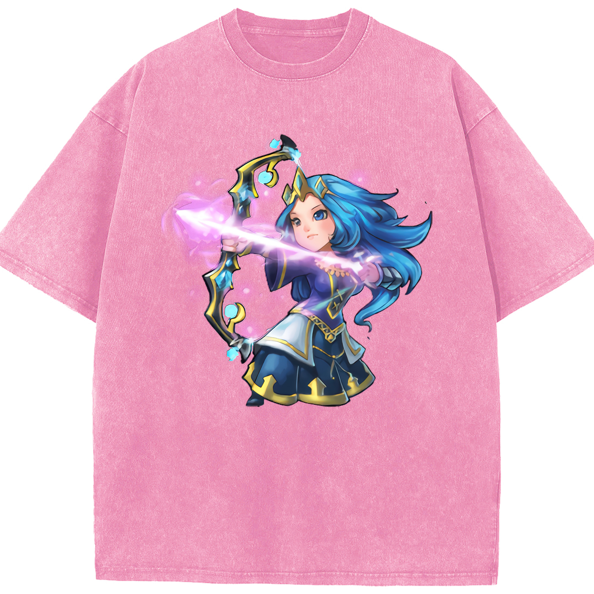 リーグ・オブ・レジェンド League of Legends LOL 綿100% ヴィンテージ風 半袖Tシャツ（フロントプリント）